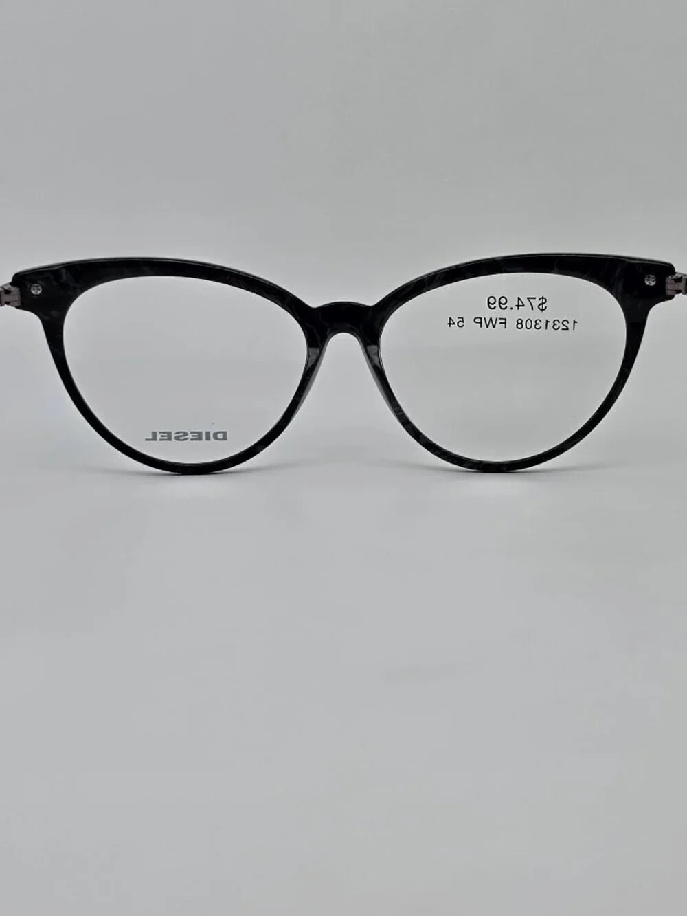 Diesel DL5193-3 005 Black Marble Cat Eye Eyeglasses Frame 54-15-140